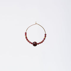 Boucle Oreille Grenat Nadira - Acier Inoxydable Or
