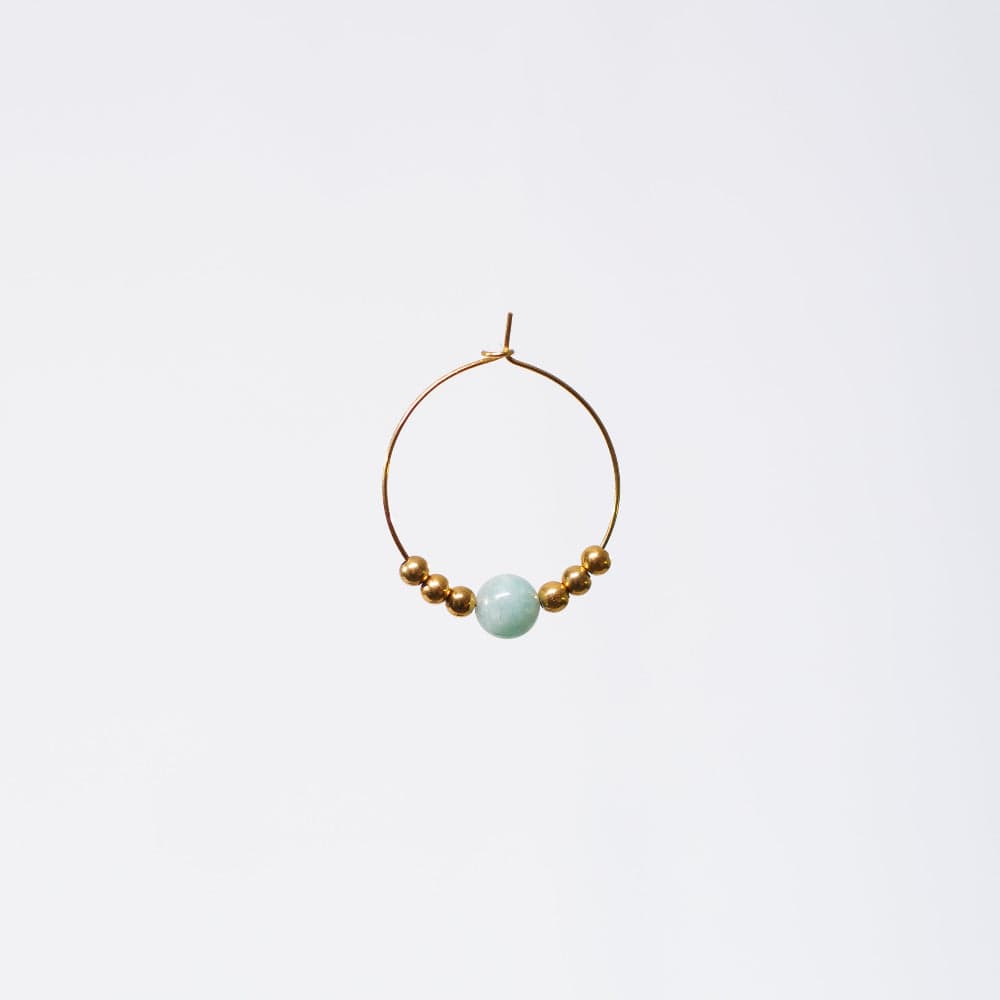 Boucle Oreille Amazonite Casssiopée - Acier Inoxydable Or