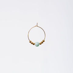 Boucle Oreille Amazonite Casssiopée - Acier Inoxydable Or