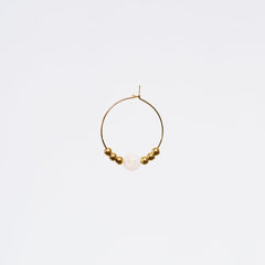 Boucle Oreille Pierre de Lune Casssiopée - Acier Inoxydable Or