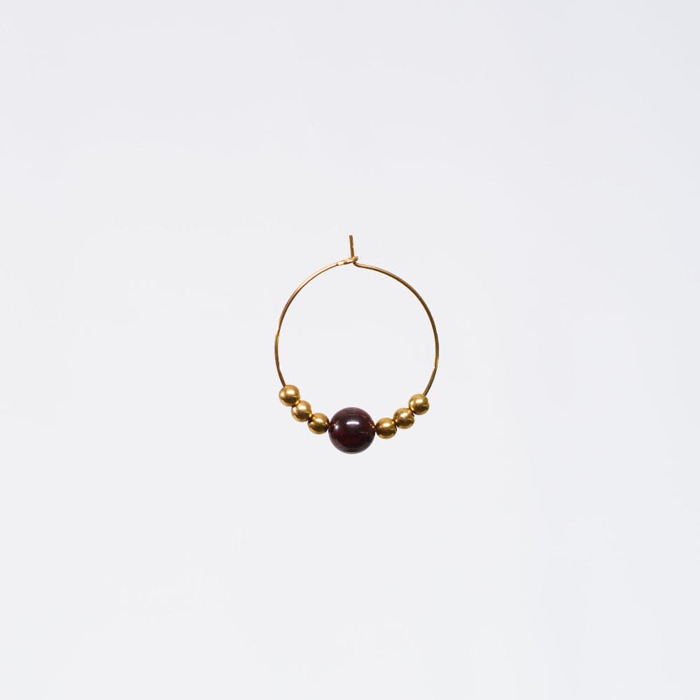 Boucle Oreille Grenat Casssiopée - Acier Inoxydable Or