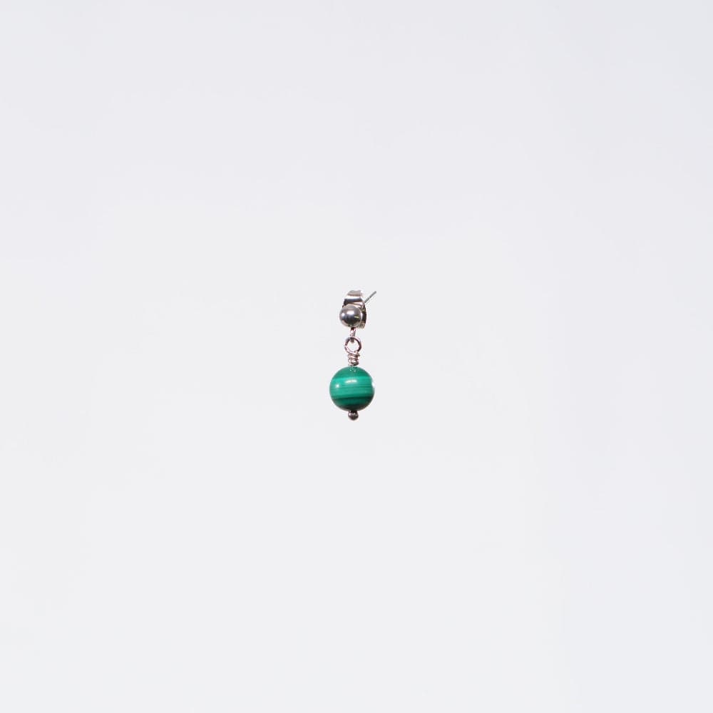 Boucle Oreille Malachite Tara - Acier Inoxydable Argent
