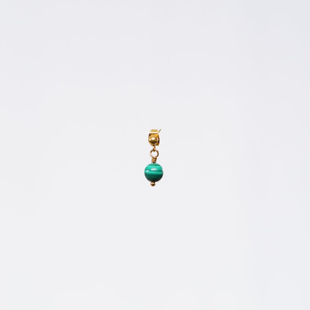 Boucle Oreille Malachite Tara - Acier Inoxydable Or