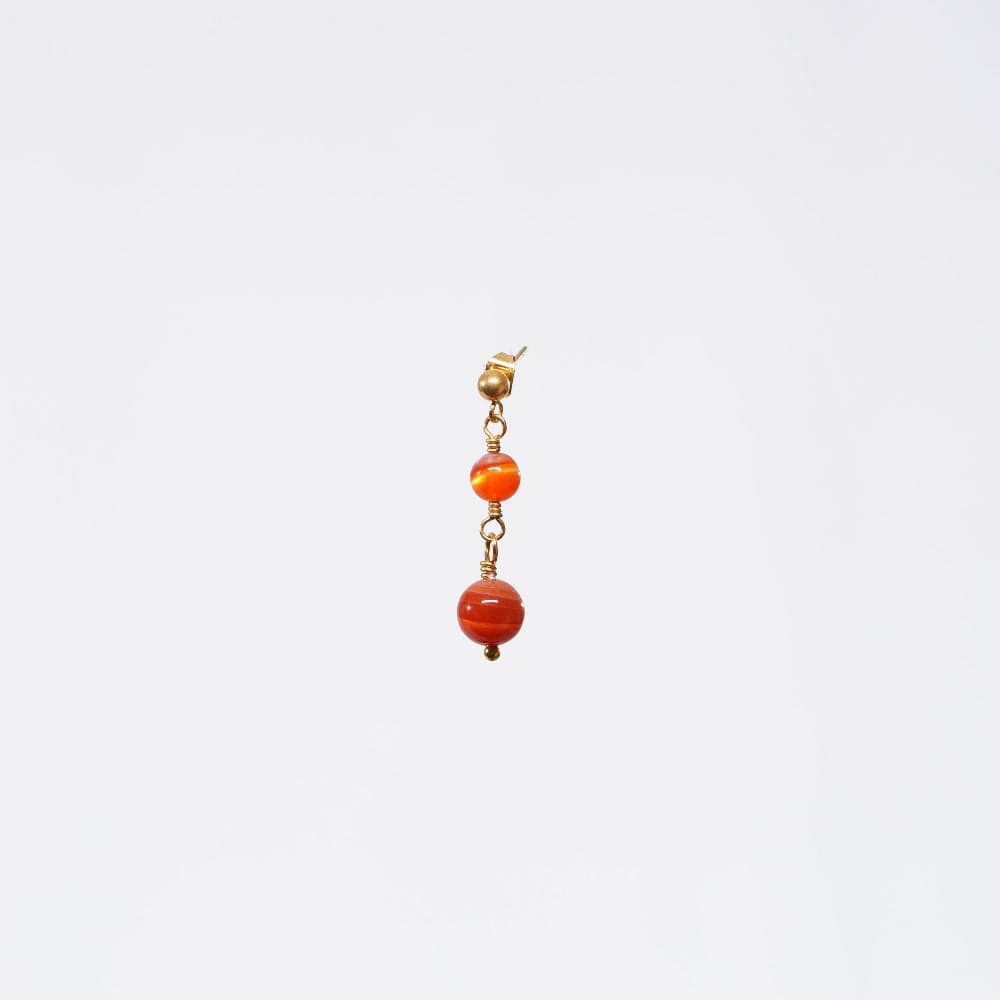 Boucle Oreille Cornaline Hespéris - Acier Inoxydable Or