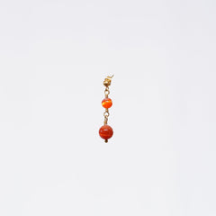 Boucle Oreille Cornaline Hespéris - Acier Inoxydable Or