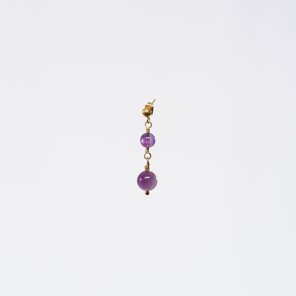 Boucle Oreille Améthyste Hespéris - Acier Inoxydable Argent
