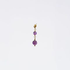 Boucle Oreille Améthyste Hespéris - Acier Inoxydable Argent