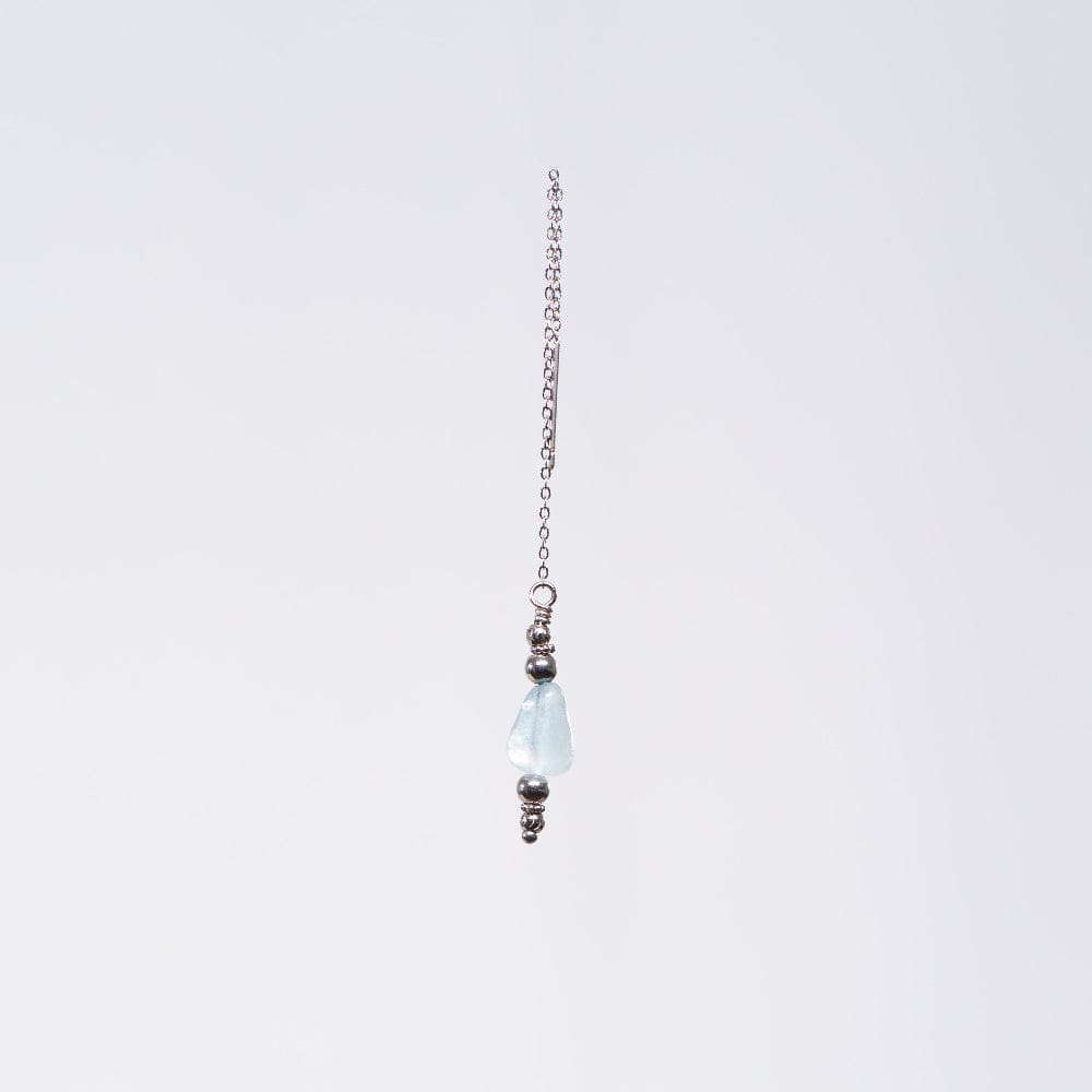 Boucle Oreille Aigue Marine Thalassa - Acier Inoxydable Argent