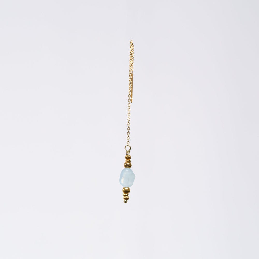 Boucle Oreille Aigue Marine Thalassa - Acier Inoxydable Or