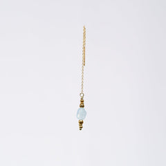 Boucle Oreille Aigue Marine Thalassa - Acier Inoxydable Or